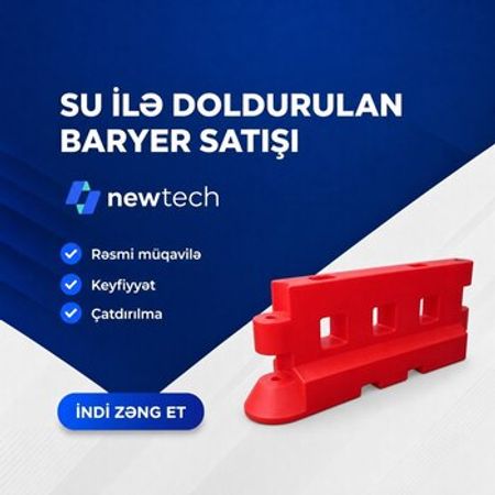 Su ilə doldurulan Baryer (Water Barrier) – 120 sm | Qırmızı | – Bakı – ucuztap.az