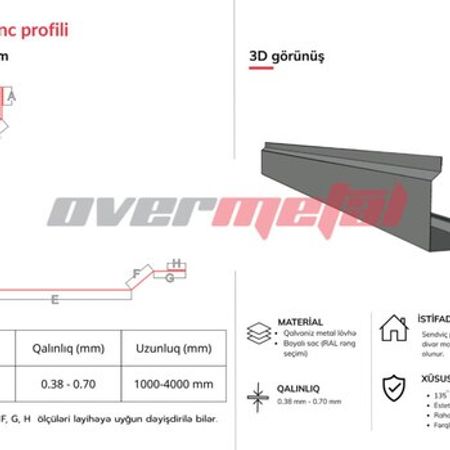 Metal list aksesuarlar ( Xarici Künc Profili) – Təmir və tikinti – ucuztap.az