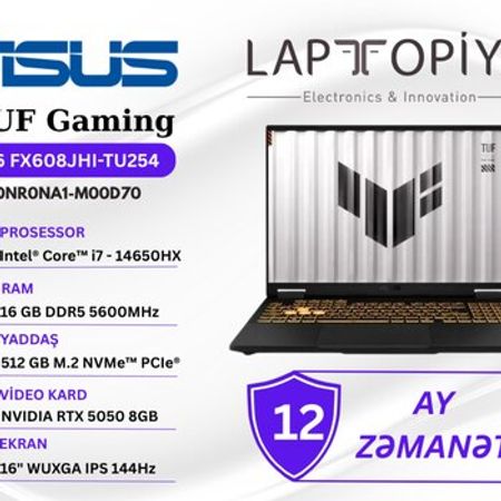 ASUS TUF Gaming F16 FX608JHI-TU254 (90NR0NA1-M00D70) – Noutbuklar və Netbuklar – ucuztap.az