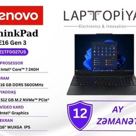 Lenovo ThinkPad E16 Gen 3 (21TF0027US) – Noutbuklar və Netbuklar – ucuztap.az