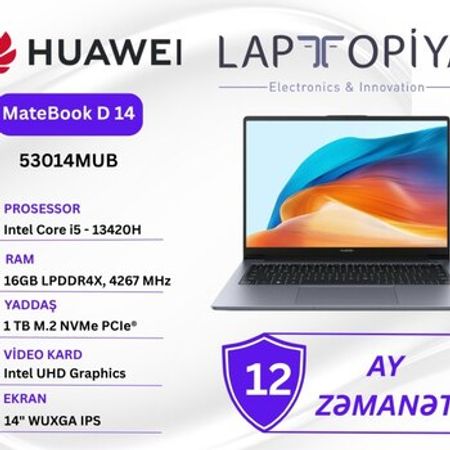 HUAWEI MateBook D 14 (53014MUB) – Noutbuklar və Netbuklar – ucuztap.az