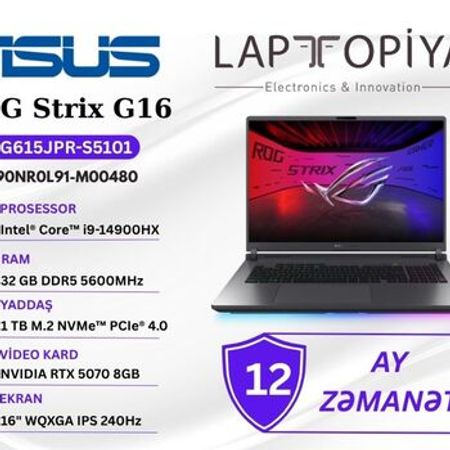 ASUS ROG Strix G16 G615JPR-S5101 90NR0L91-M00480 – Noutbuklar və Netbuklar – ucuztap.az