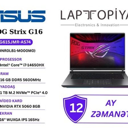 ASUS ROG Strix G16 G615JMR-AS74 90NR0LB1-M000M0 – Noutbuklar və Netbuklar – ucuztap.az