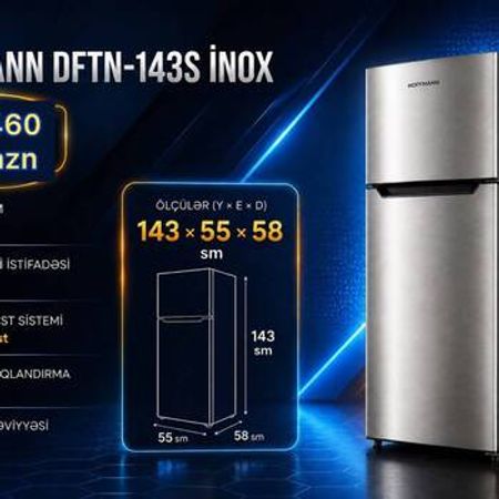 Soyuducu HOFFMANN DFTN-143S İNOX – Soyuducular – ucuztap.az