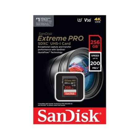 SanDisk Extreme PRO 256GB SDXC UHS-I V30 — 200 MB/s – Bakı – ucuztap.az
