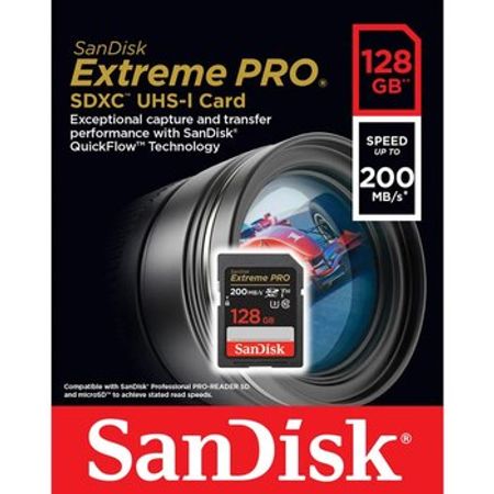 SanDisk Extreme PRO 128GB SDXC UHS-I V30 — 200MB/s – Bakı – ucuztap.az