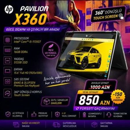 HP Pavilion x360 – Noutbuklar və Netbuklar – ucuztap.az