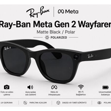 Ray-Ban Meta Gen 2 Matte Black | Polar – Bakı – ucuztap.az