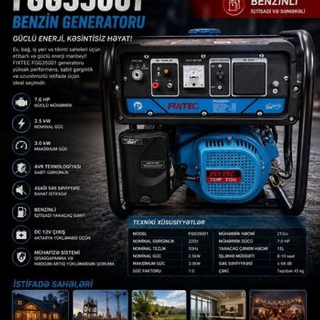 FIXTEC FGG35001 benzinli generatoru – Bakı – ucuztap.az