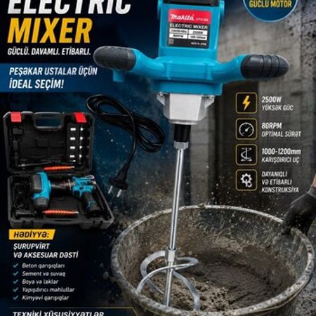 Makita 2500W elektrik qarışdırıcı (Mikser) – Bakı – ucuztap.az