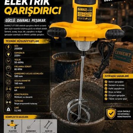Elektrik qarışdırıcı DeWALT 2500W – Bakı – ucuztap.az