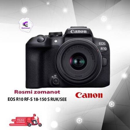 Fotoaparat D.CAM EOS R10 RF-S 18-150 S RUK/SEE – Foto texnika – ucuztap.az