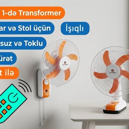 Divardan asma və masa üstü sərinkeş Transformer 2 in 1 – Bakı – ucuztap.az