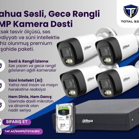 Dahua 5MP Dəst (İkitərəfli Səsli və Gecə Rəngli) – Bakı – ucuztap.az