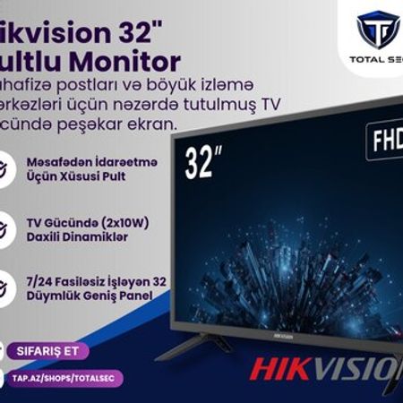 Hikvision 32 Monitor (Mühafizə və İzləmə Üçün) – Bakı – ucuztap.az
