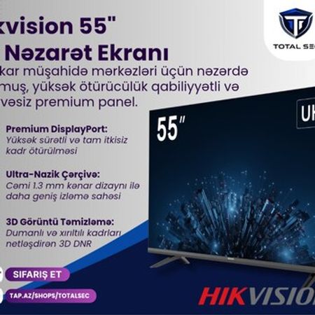 İzləmə monitoru Hikvision 55 4K – Bakı – ucuztap.az
