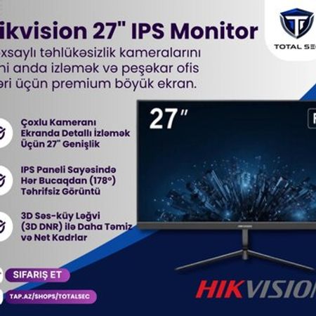 Hikvision 27 FHD Çərçivəsiz IPS Monitor – Bakı – ucuztap.az
