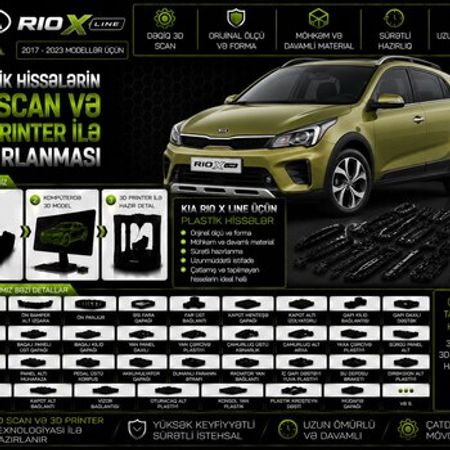 Kia Rio X Line plastik ehtiyat hissələrinin kopyalanması – Ehtiyat hissələri – ucuztap.az
