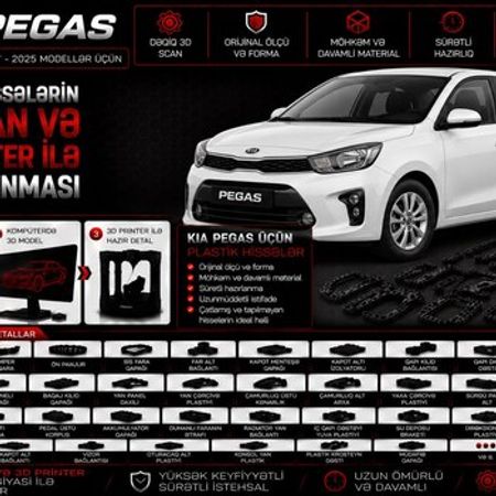 Kia Pegas plastik ehtiyat hissələrinin kopyalanması – Bakı – ucuztap.az