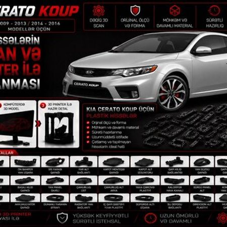 Kia Cerato Koup plastik ehtiyat hissələrinin kopyalanması – Ehtiyat hissələri – ucuztap.az