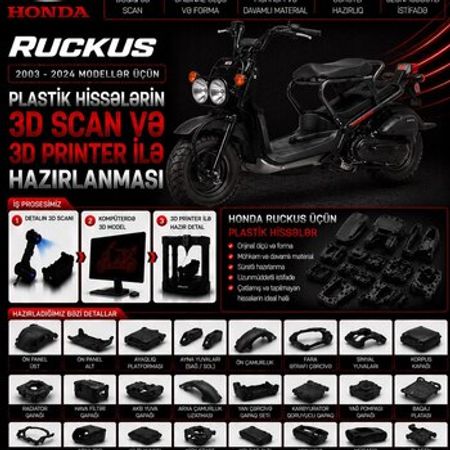 Honda Ruckus plastik ehtiyat hissələrinin kopyalanması – Bakı – ucuztap.az