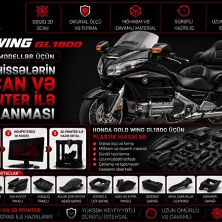Honda Golowing GL 1800 plastik ehtiyat hissələrinin kopyalanması – Ehtiyat hissələri – ucuztap.az
