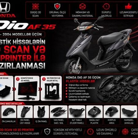 Honda Dio AF 35 plastik ehtiyat hissələrinin kopyalanması – Ehtiyat hissələri – ucuztap.az