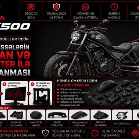 Honda CMX500 plastik ehtiyat hissələrinin kopyalanması – Ehtiyat hissələri – ucuztap.az