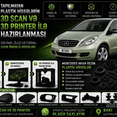 Mercedes W169 plastik ehtiyat hissələrinin kopyalanması – Bakı – ucuztap.az