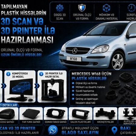Mercedes W168 plastik ehtiyat hissələrinin kopyalanması – Bakı – ucuztap.az