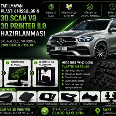 Mercedes W167 plastik ehtiyat hissələrinin kopyalanması – Bakı – ucuztap.az