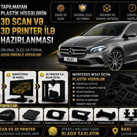 Mercedes W247 plastik ehtiyat hissələrinin kopyalanması – Bakı – ucuztap.az