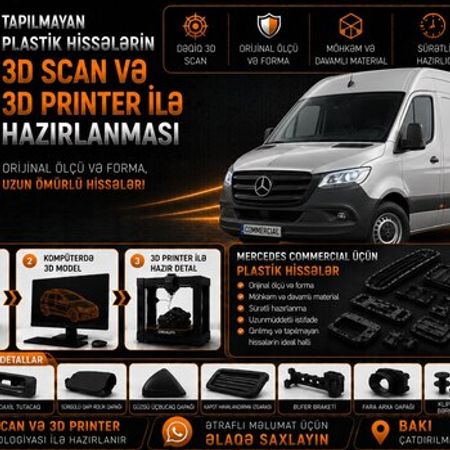 Mercedes Commercial plastik ehtiyat hissələrinin kopyalanması – Bakı – ucuztap.az