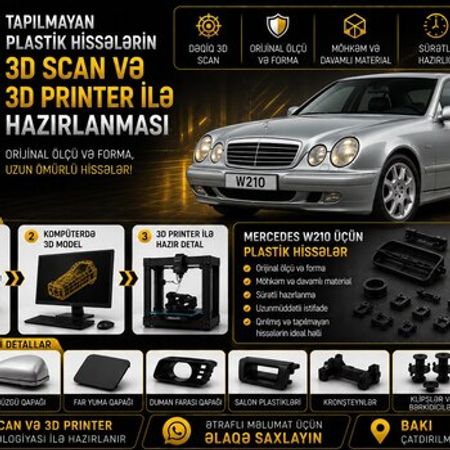 Mercedes W210 plastik ehtiyat hissələrinin kopyalanması – Bakı – ucuztap.az