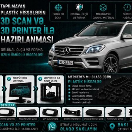 Mercedes ML-Class plastik ehtiyat hissələrinin kopyalanması – Bakı – ucuztap.az