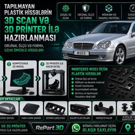 Mercedes W203 plastik ehtiyat hissələrinin kopyalanması – Ehtiyat hissələri – ucuztap.az