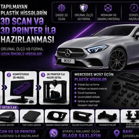 Mercedes W257 plastik ehtiyat hissələrinin kopyalanması – Bakı – ucuztap.az