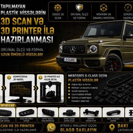 Mercedes G-Class plastik ehtiyat hissələrinin kopyalanması – Bakı – ucuztap.az