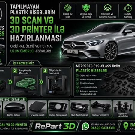 Mercedes CLS-Class plastik ehtiyat hissələrinin kopyalanması – Bakı – ucuztap.az