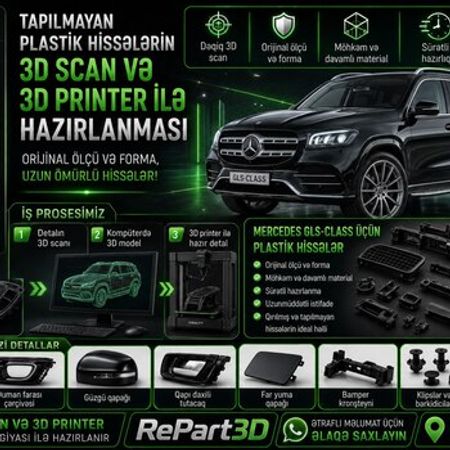 Mercedes GLS-Class plastik ehtiyat hissələrinin kopyalanması – Bakı – ucuztap.az