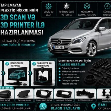 Mercedes B-Class plastik ehtiyat hissələrinin kopyalanması – Ehtiyat hissələri – ucuztap.az