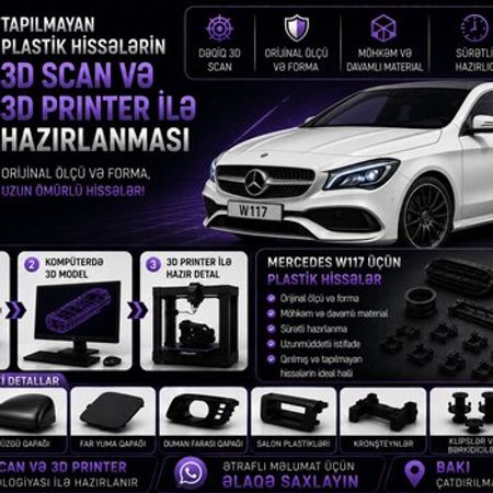 Mercedes W117 plastik ehtiyat hissələrinin kopyalanması – Ehtiyat hissələri – ucuztap.az