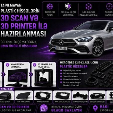 Mercedes CLE-Class plastik ehtiyat hissələrinin kopyalanması – Bakı – ucuztap.az