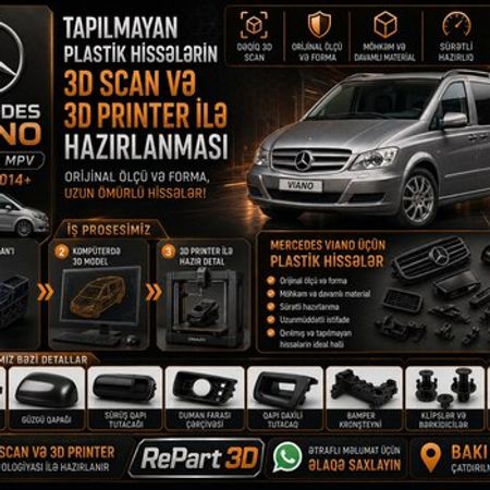 Mercedes Viano plastik ehtiyat hissələrinin kopyalanması – Bakı – ucuztap.az