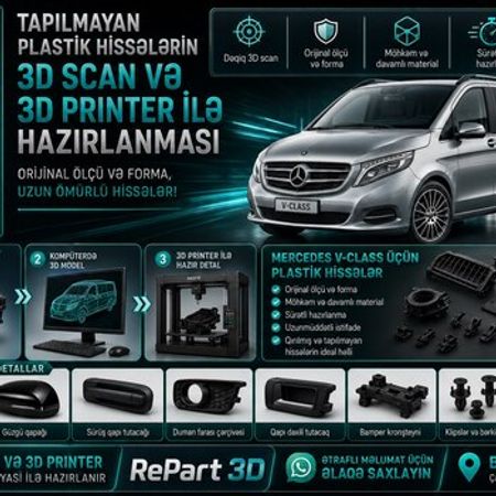 Mercedes V-Class plastik ehtiyat hissələrinin kopyalanması – Bakı – ucuztap.az
