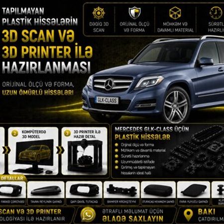 Mercedes GLK-Class plastik ehtiyat hissələrinin kopyalanması – Bakı – ucuztap.az