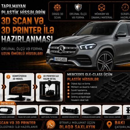 Mercedes GLE-Class plastik ehtiyat hissələrinin kopyalanması – Bakı – ucuztap.az