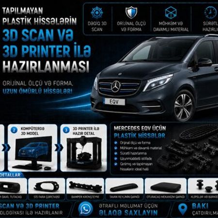 Mercedes EQV plastik ehtiyat hissələrinin kopyalanması – Bakı – ucuztap.az