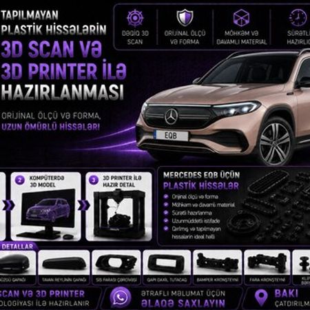 Mercedes EQB plastik ehtiyat hissələrinin kopyalanması – Bakı – ucuztap.az