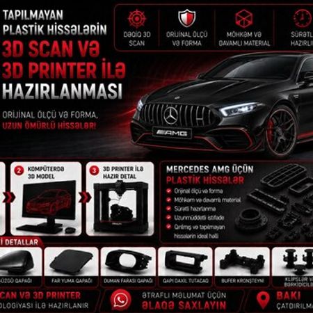 Mercedes AMG plastik ehtiyat hissələrinin kopyalanması – Bakı – ucuztap.az